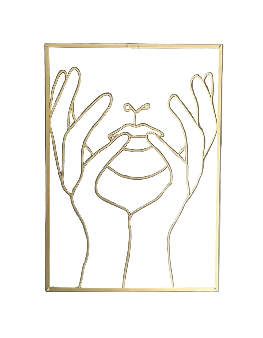 Abstrakt metal vægdekoration i enkeltlinje design