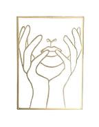 Abstrakt metal vægdekoration i enkeltlinje design